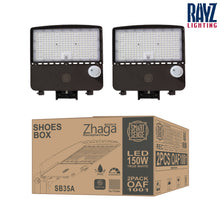 Load image into Gallery viewer, 150W LED Shoebox Parking Lot, Street Light with Inbuilt Multifunction Motion Sensor