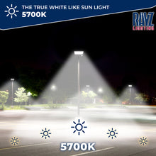 Load image into Gallery viewer, 150W LED Shoebox Parking Lot, Street Light with Inbuilt Multifunction Motion Sensor