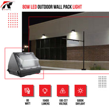 Load image into Gallery viewer, 80W LED Wall Pack Light
