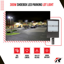 Load image into Gallery viewer, 300W Shoebox LED Parking Lot Light
